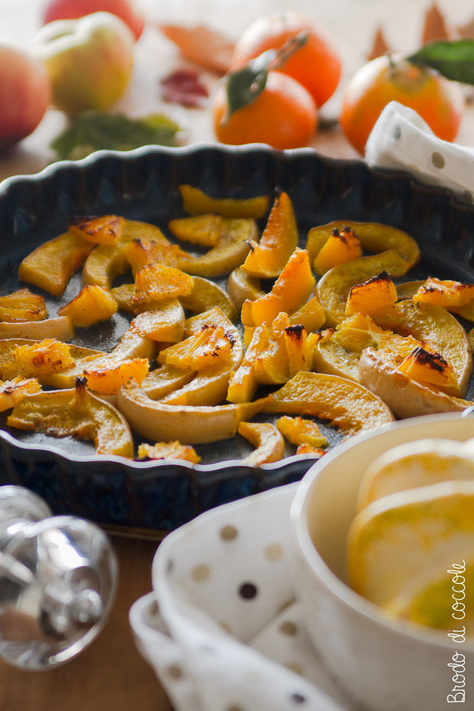 Zucca al forno con arancia e pepe