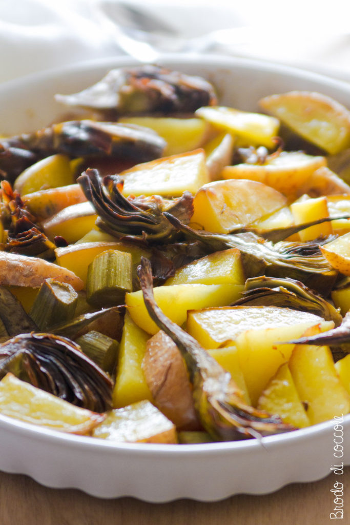 Carciofi e patate al forno