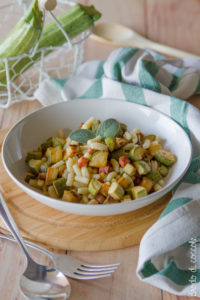 Malloreddus con zucchine e pancetta