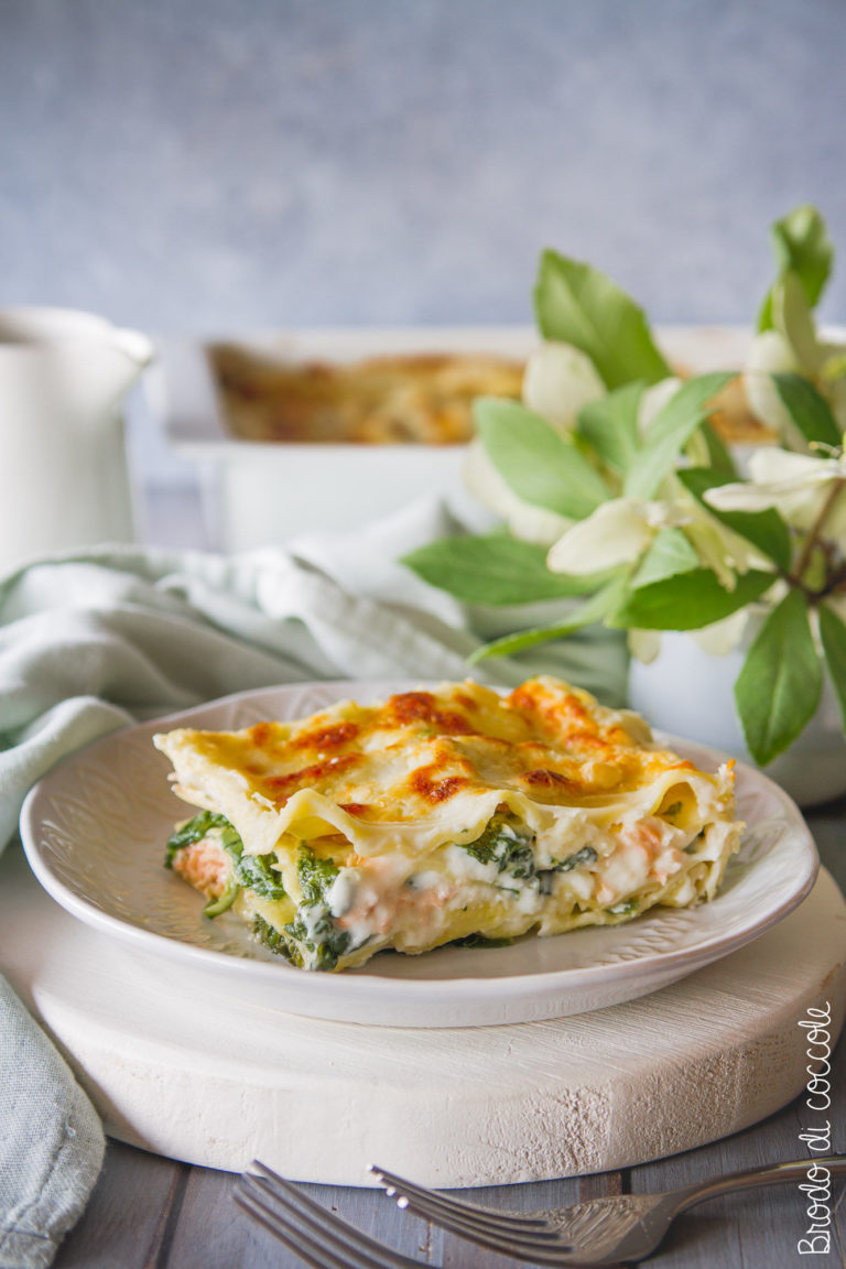 Lasagne con salmone e spinaci