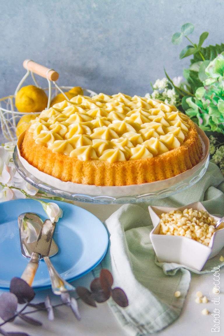 Crostata morbida al cioccolato bianco e limone