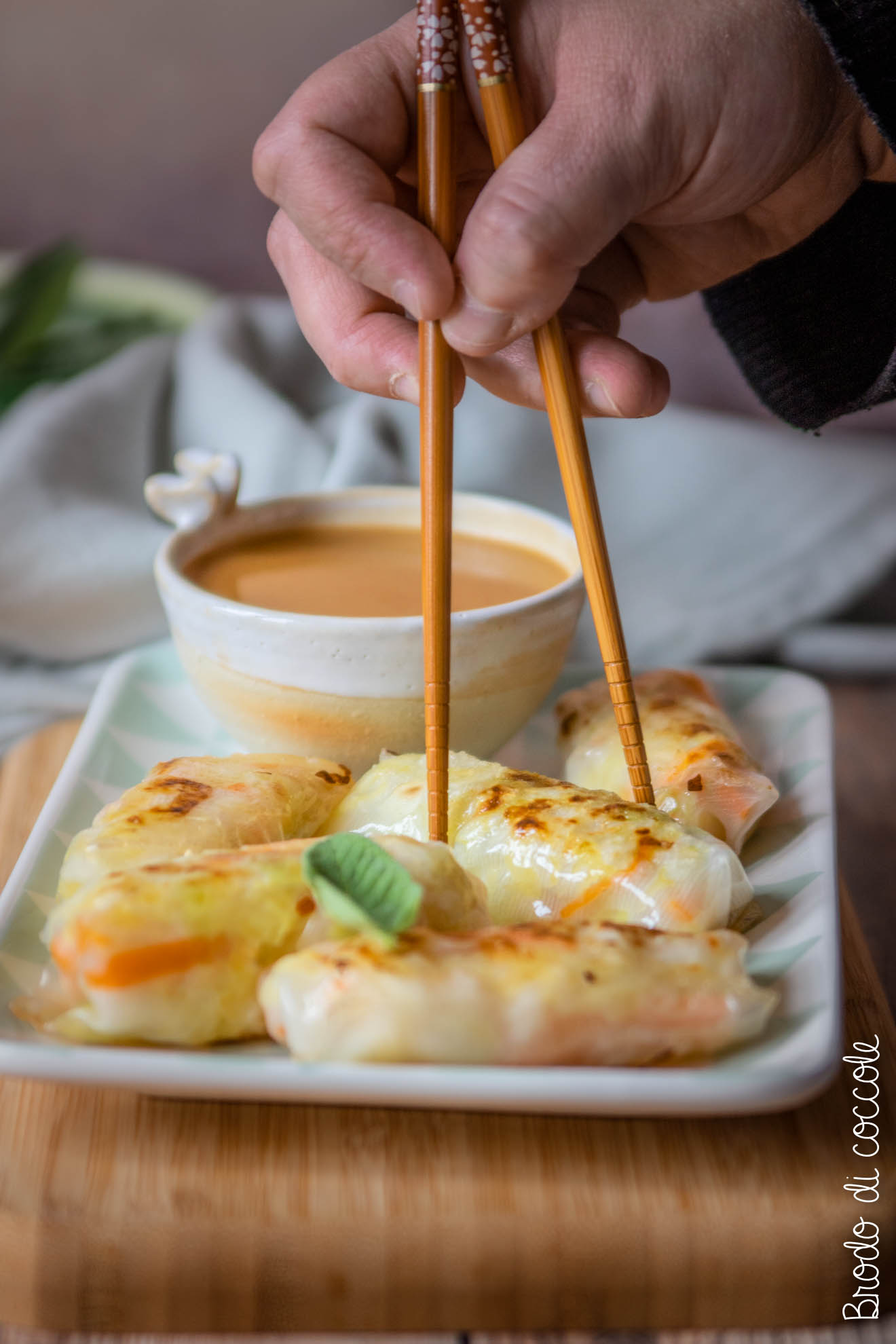 Involtini di carta di riso e verdure - Brodo di coccole