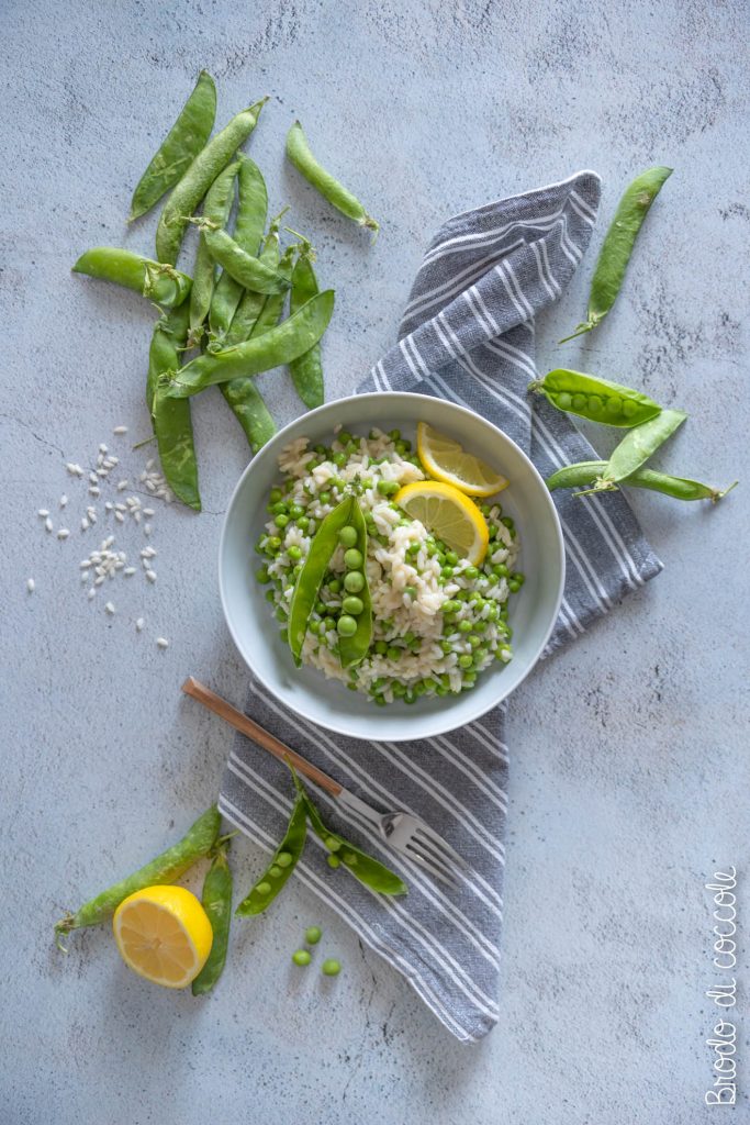 Risotto con piselli e limone